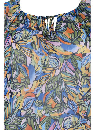 Langärmelige Bluse mit Bindeband am Halsausschnitt, Vibrant Leaf, Packshot image number 2