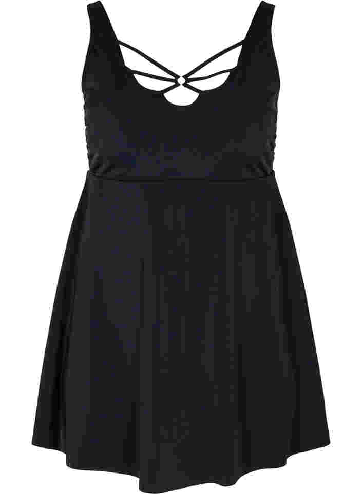Badekleid mit Schnurdetails, Black, Packshot image number 0