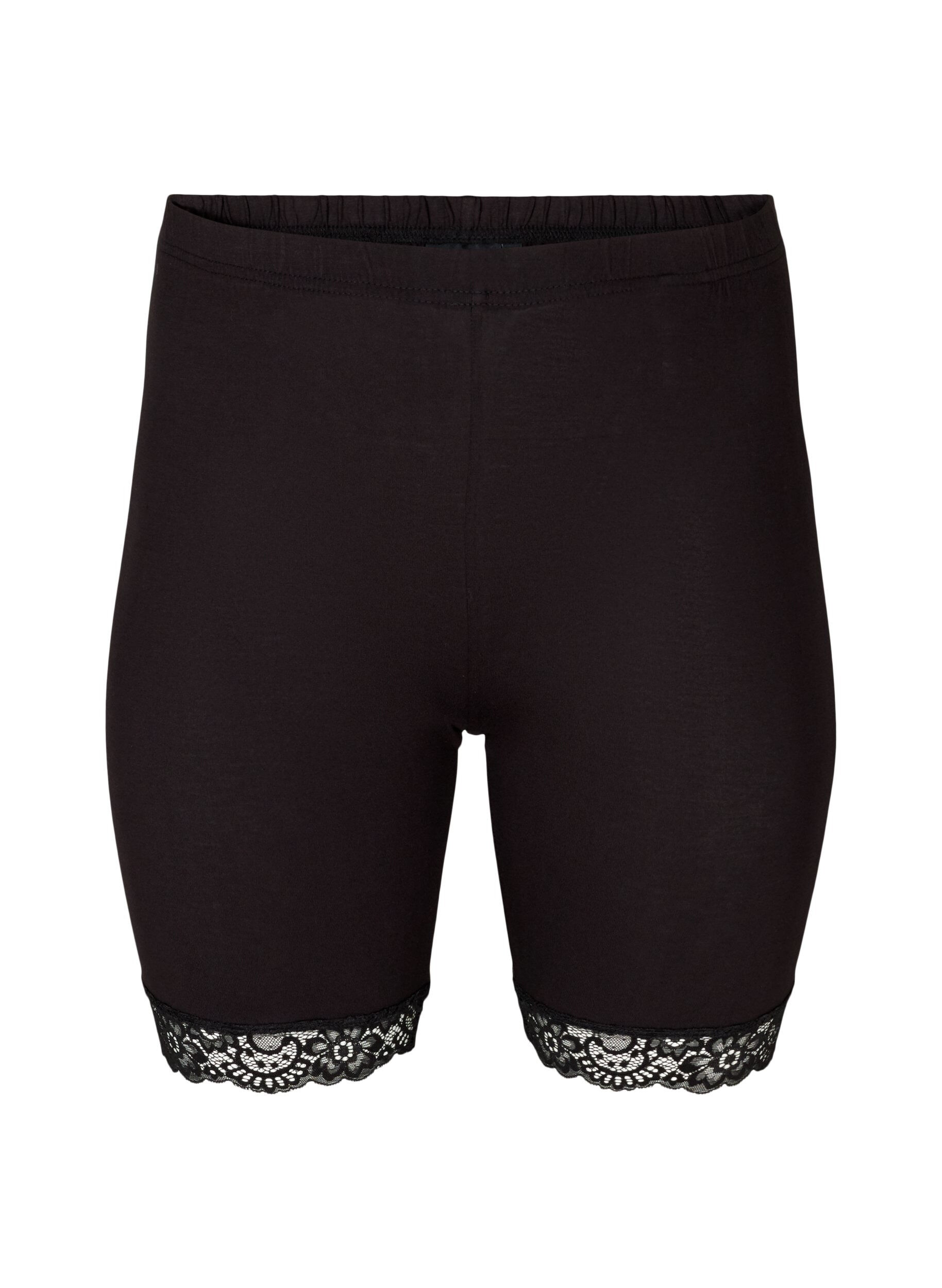 Fahrradshorts mit Spitzensaum