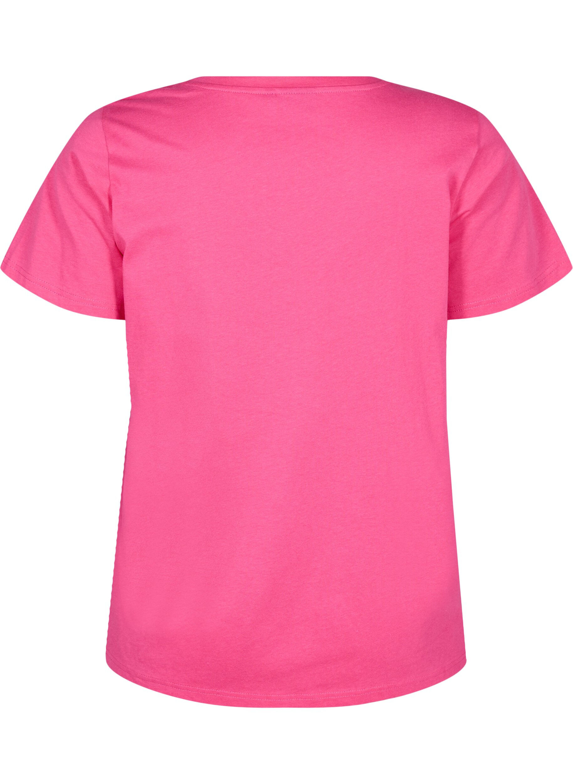 Zizzi Baumwoll-T-Shirt mit Motiv, Raspb. w. Strawberry, Packshot image number 1