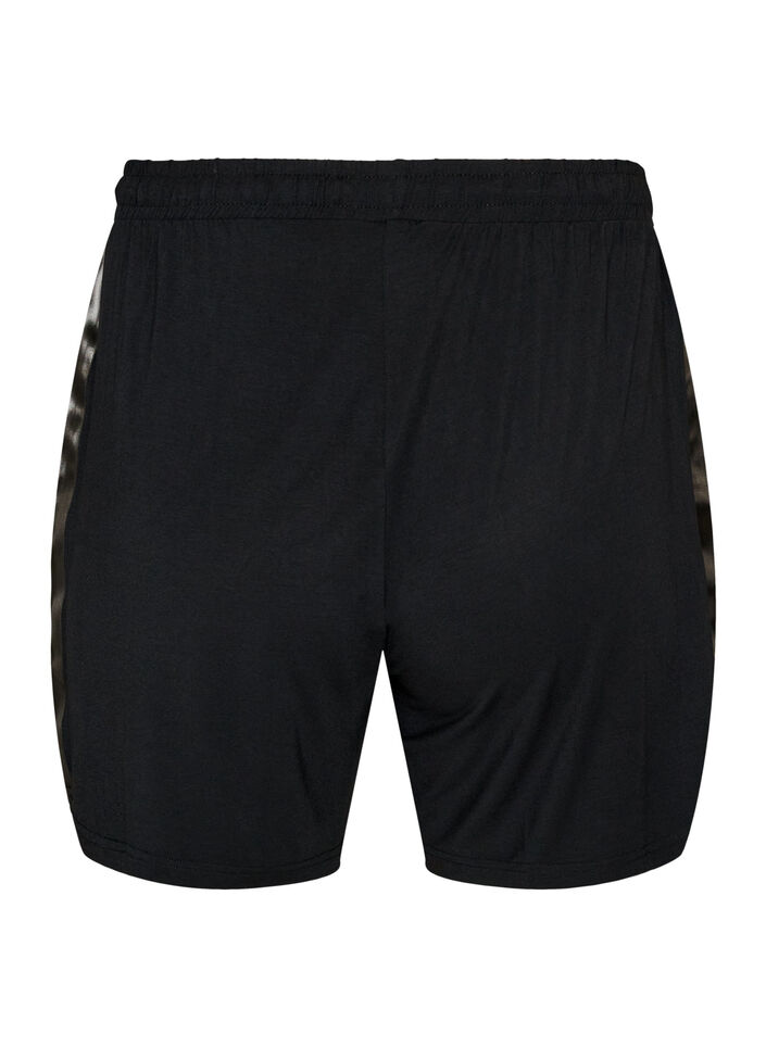 Pyjamashorts aus Modal mit Kontrastband, Schwarz, Packshot image number 1