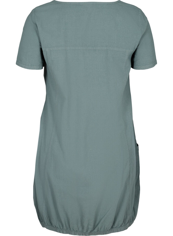 Kurzarm Kleid aus Baumwolle, Gr&uuml;n, Packshot image number 1
