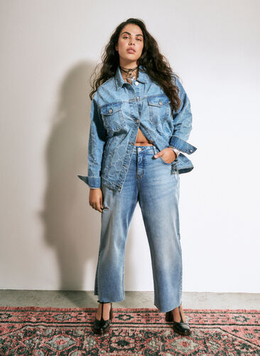 Gekürzte Vera-Jeans mit Destroyed-Details	, Blue Denim, Image image number 0