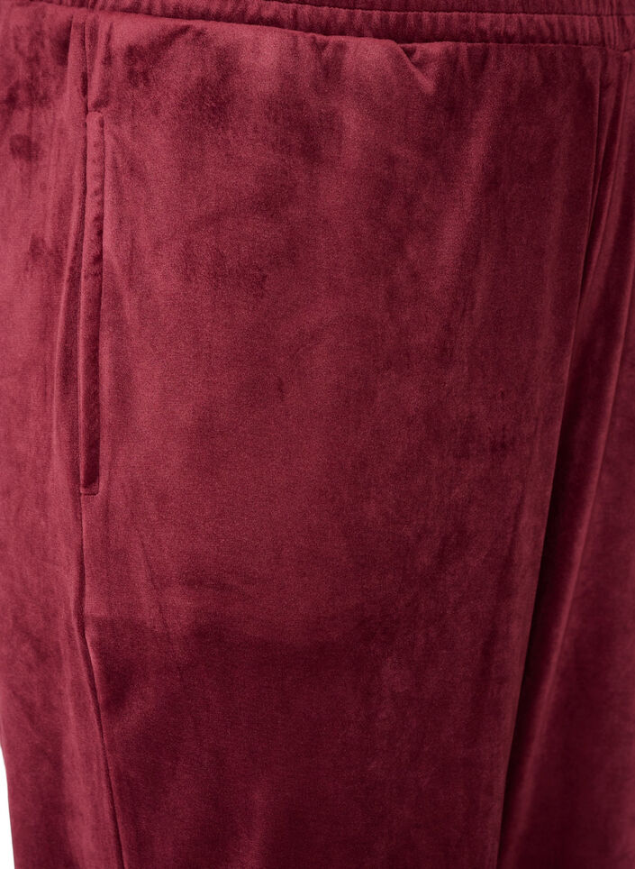 Lockere Hose aus Velours, Rot, Packshot image number 2