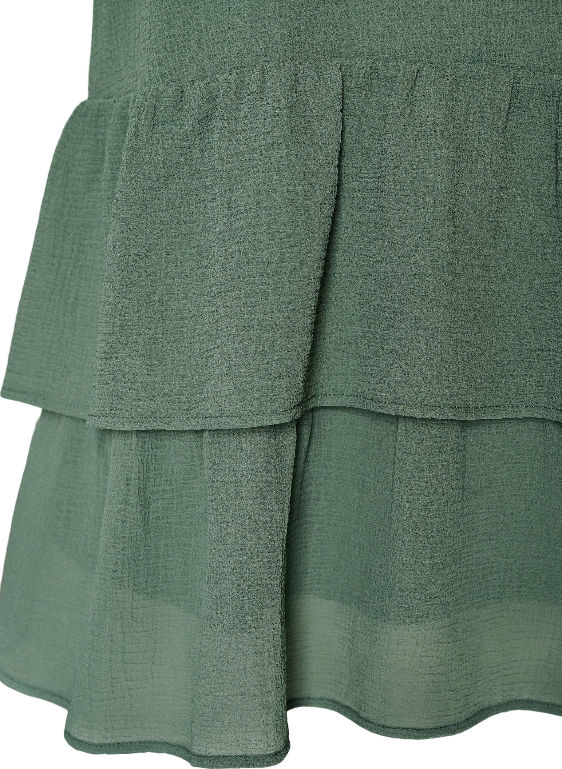 ZizziBluse mit V-Ausschnitt und R&uuml;schen, Gr&uuml;n, Packshot image number 3