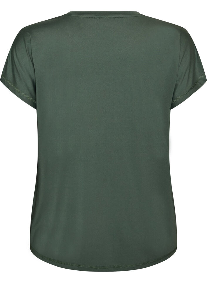 Einfarbiges Trainings-T-Shirt, Gr&uuml;n, Packshot image number 1