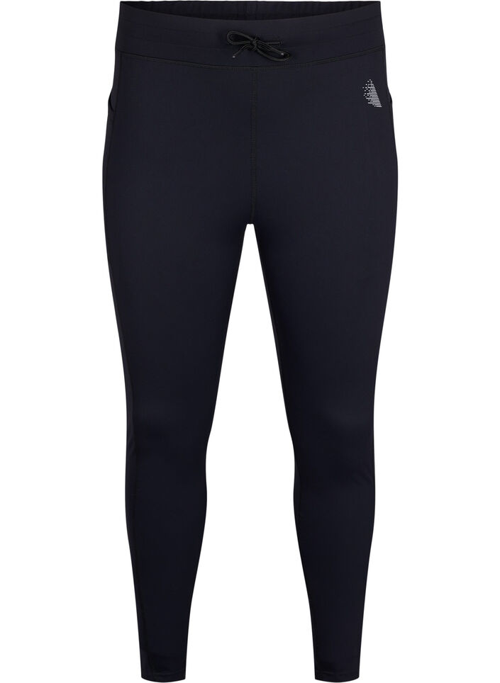 7/8-Trainingstights mit Taschen, Schwarz, Packshot image number 0
