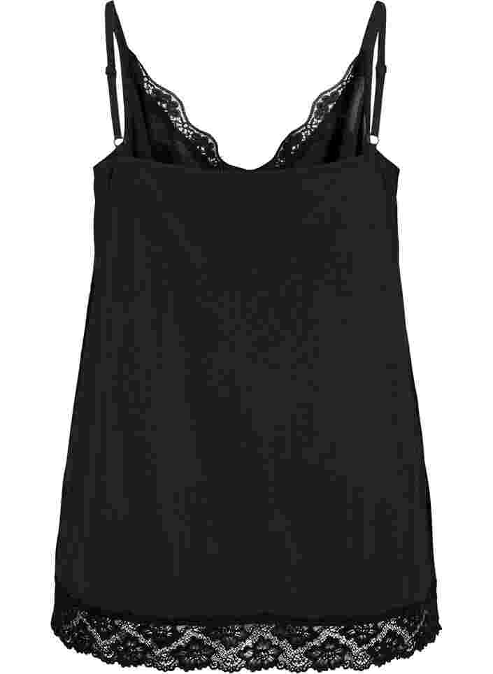Nachthemd mit Spitzendetails, Black, Packshot image number 1