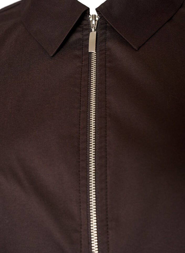 Kurzes Shirt mit Zwei-Wege-Rei&szlig;verschluss, Braun, Packshot image number 2