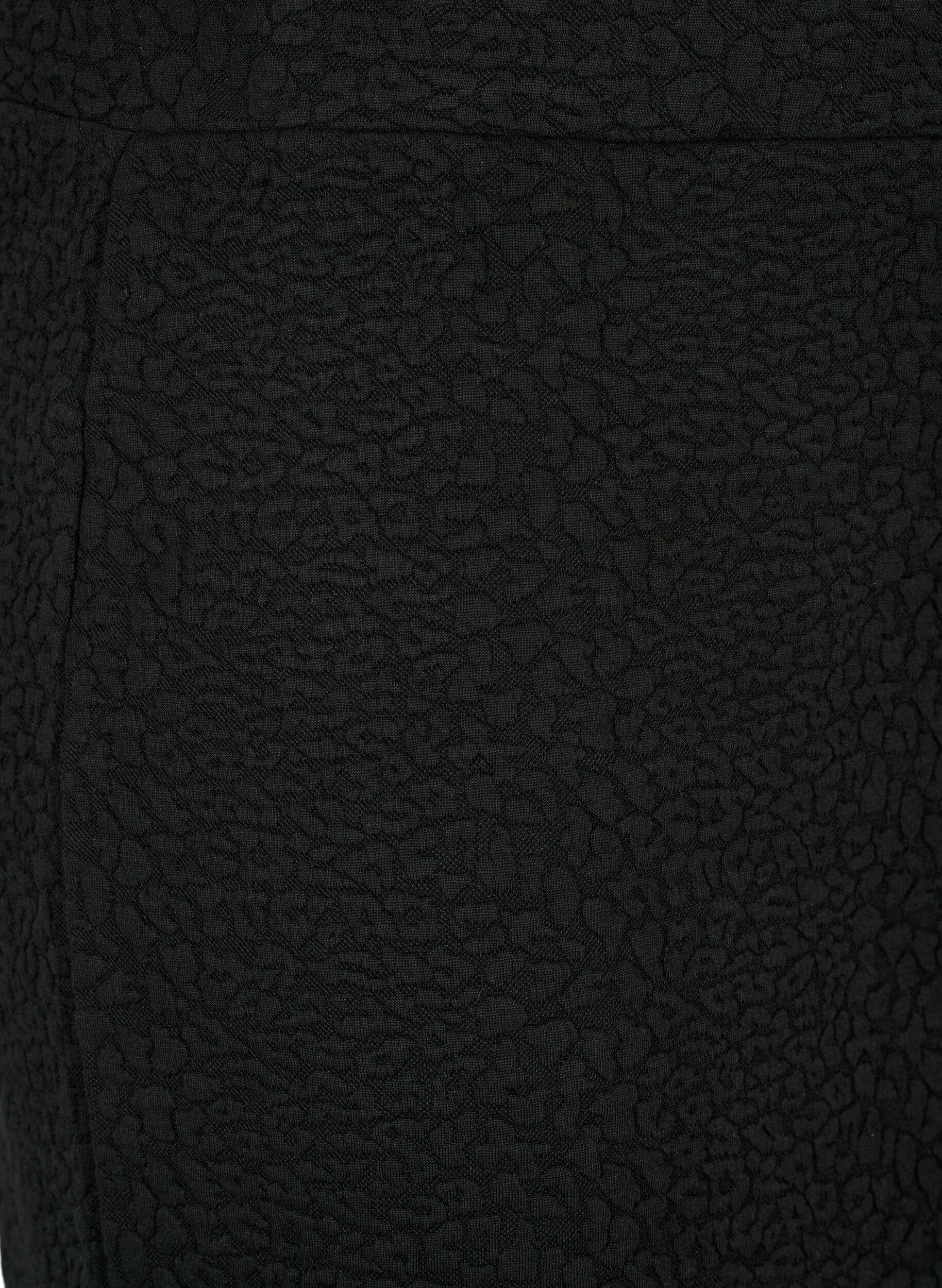 Zizzi Kurzer Rock mit Textur, Black, Packshot image number 2