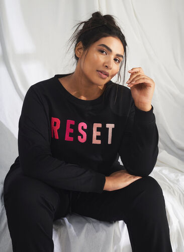 Sweatshirt mit Text, Black W. Reset, Image image number 0