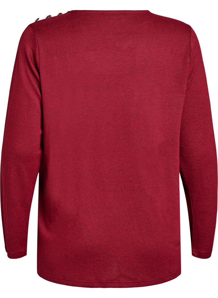 Bluse mit Zierkn&ouml;pfen, Rot, Packshot image number 1