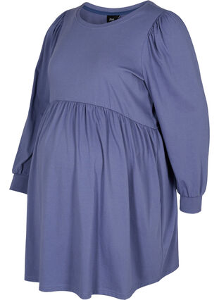 Schwangerschaftstunika mit Puffärmeln, Nightshadow Blue, Packshot image number 0