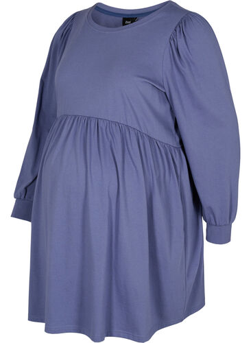 Schwangerschaftstunika mit Puffärmeln, Nightshadow Blue, Packshot image number 0