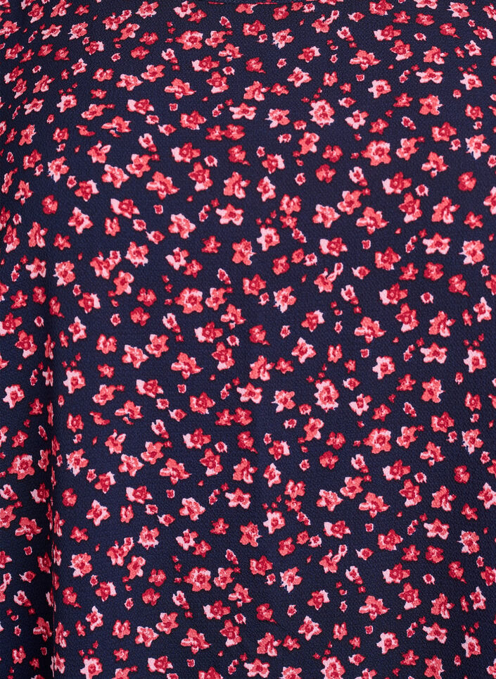 Kleid mit Aufdruck und kurzen Ärmeln, Blau, Packshot image number 2