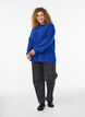Pullover aus Rippstrick mit Puff&auml;rmeln und Kn&ouml;pfen, Blau, Model image number 1