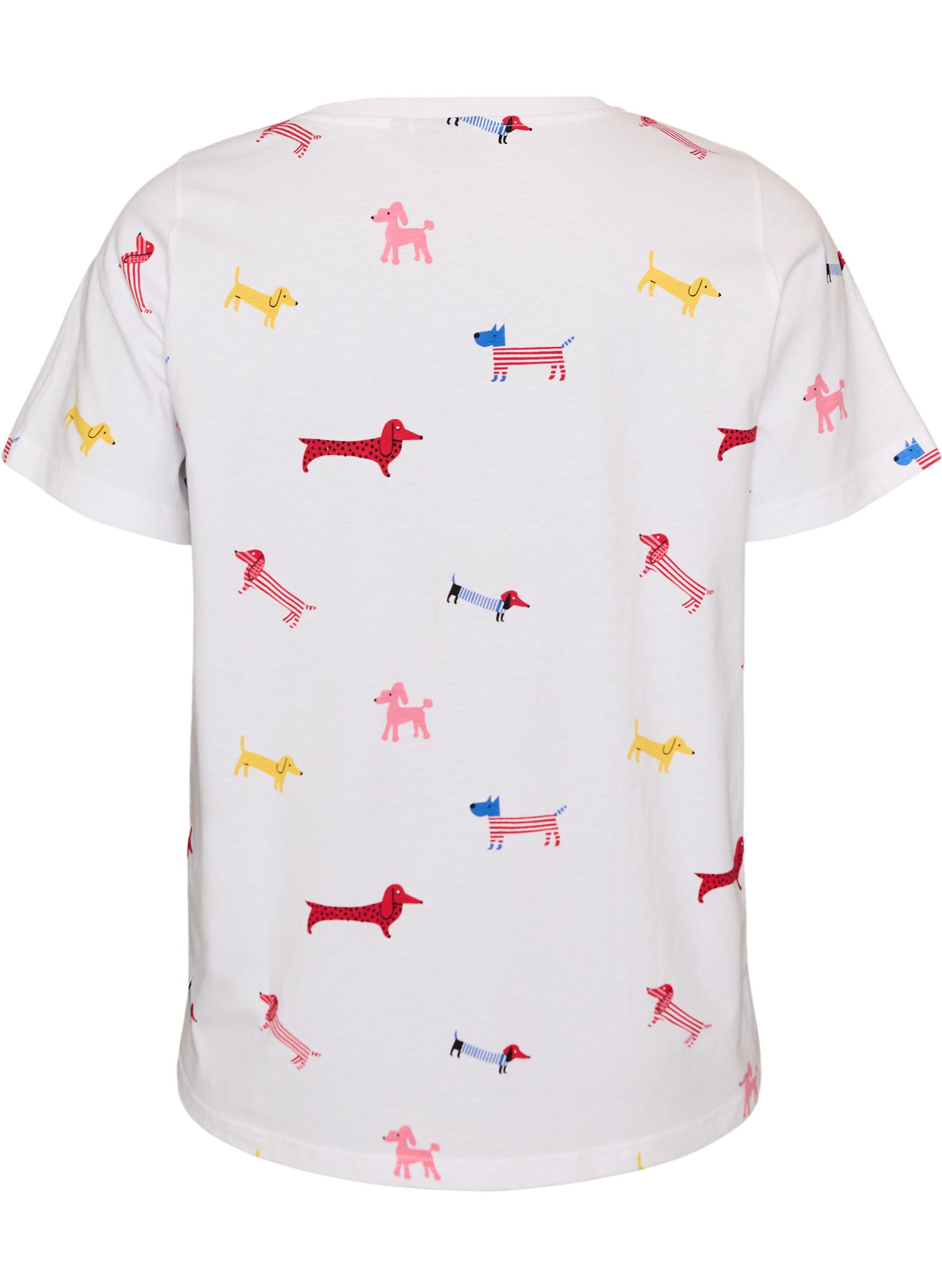 ZizziT-Shirt aus Baumwolle mit Hunde-Print, Wei&szlig;, Packshot image number 1