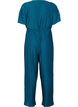 Jumpsuit mit Falten, Bindedetail und weiten Ärmeln, Blau, Packshot image number 1