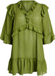 Leichtes Kleid mit R&uuml;schen und V-Ausschnitt, Gr&uuml;n, Packshot image number 0