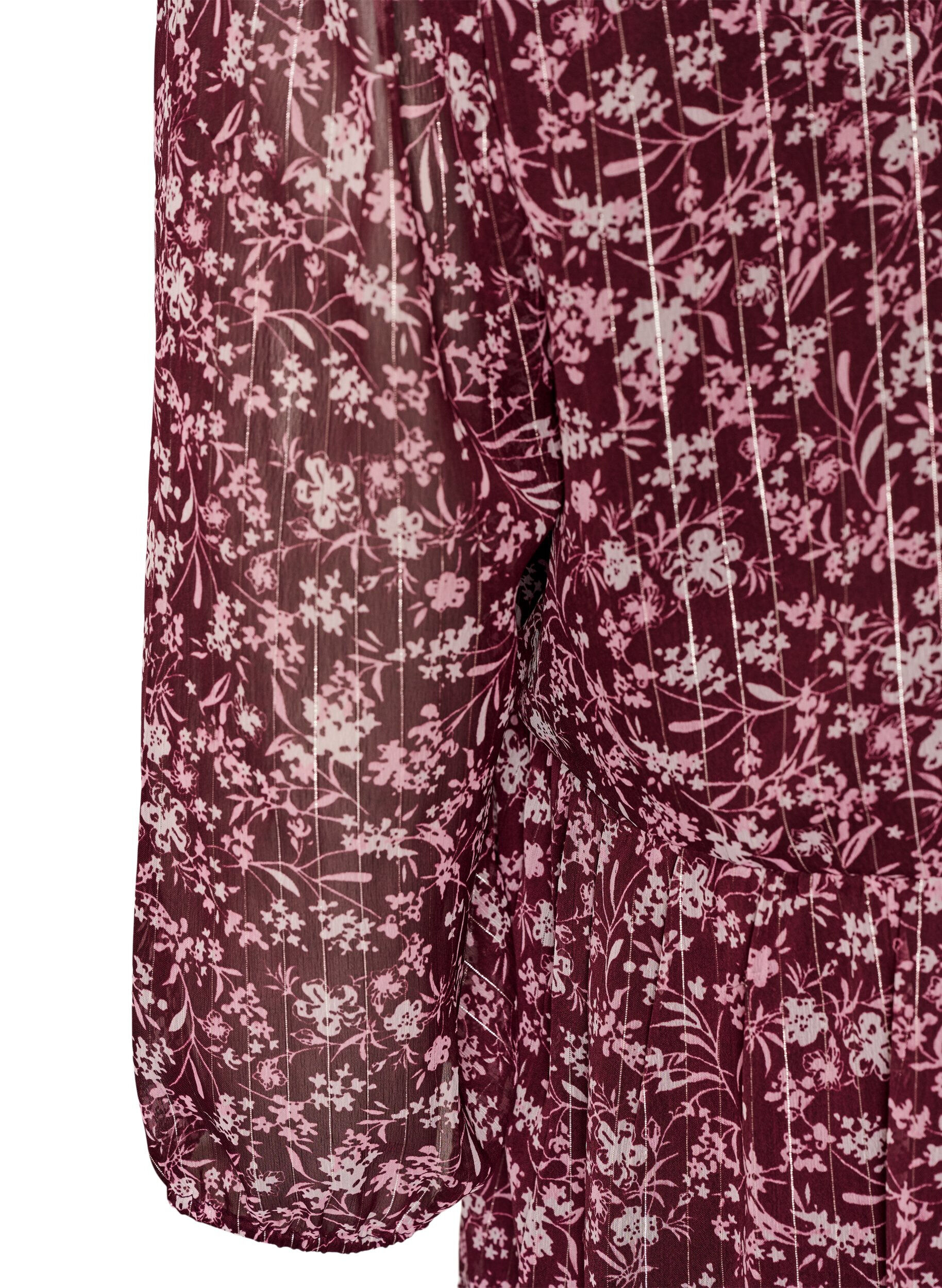 ZizziTunika mit Blumenmuster und Glitzerf&auml;den, Rot, Packshot image number 3