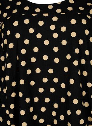 Kurzärmeliges, bedrucktes Baumwollkleid, Black W. dot, Packshot image number 2