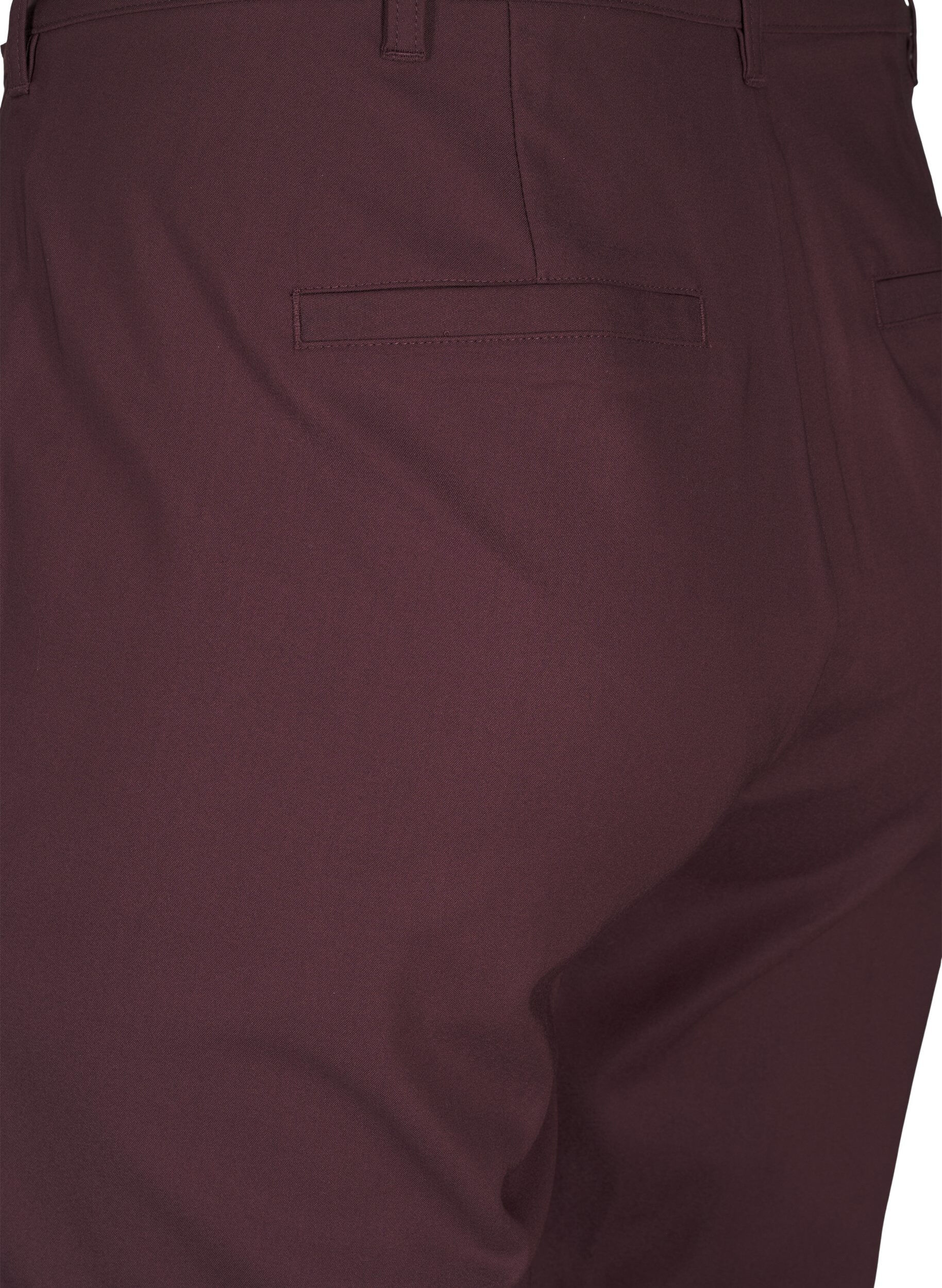 Zizzi Hose mit hohem Bund und geradem Bein, Dunkles Bordeaux, Packshot image number 3