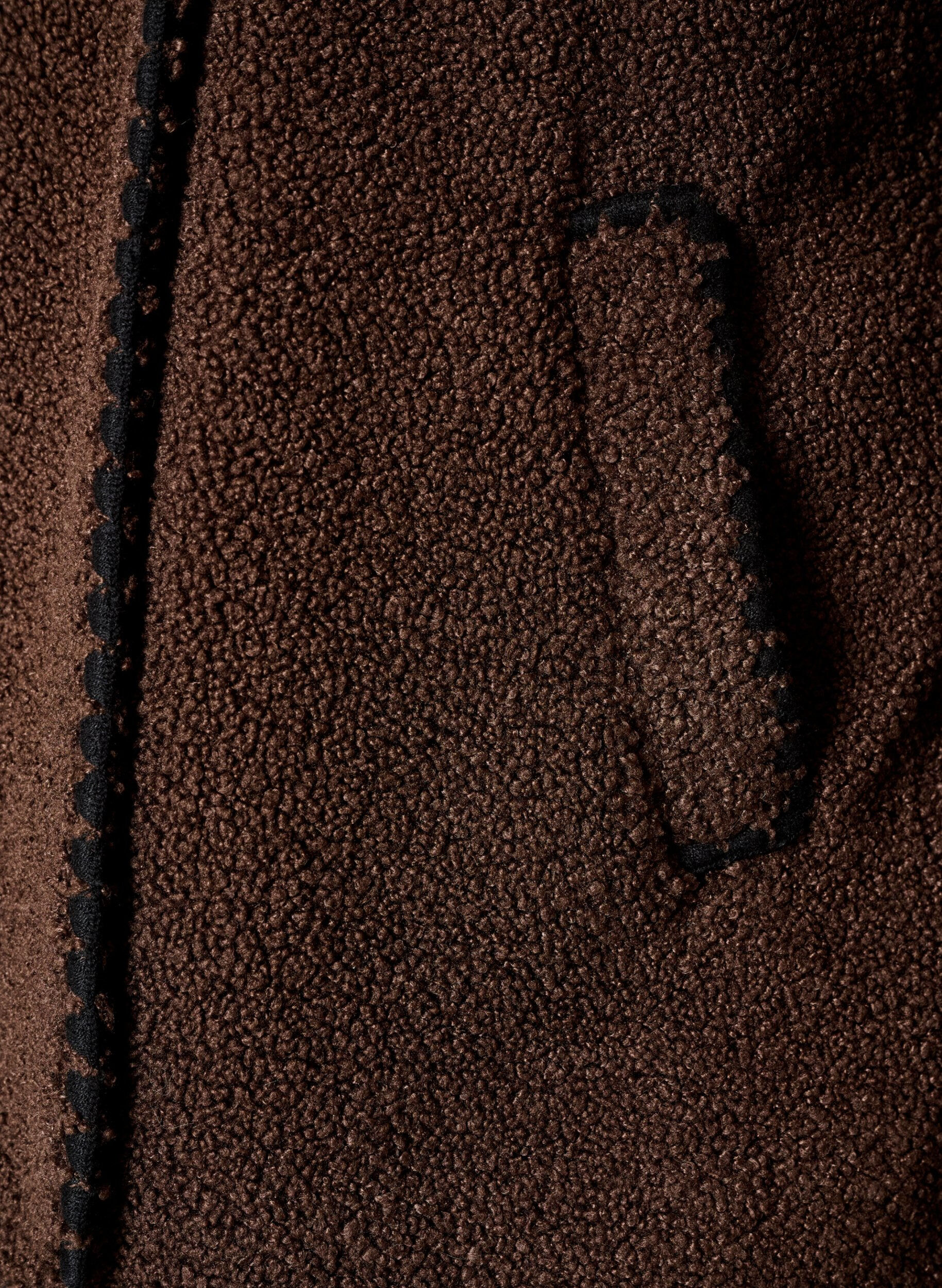ZizziTeddyjacke mit Kontrastdetails, Braun, Packshot image number 2