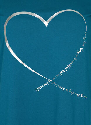 Kurzarm T-Shirt mit Print, Blue Coral, Packshot image number 2