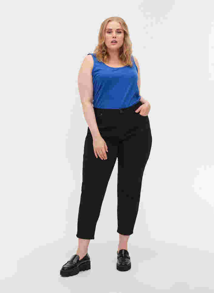 Cropped Mille Jeans mit Mom-Fit, Black, Model