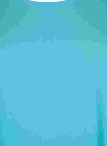 Bluse mit kurzen Ärmeln und Rundhalsausschnitt, Blue Atoll, Packshot image number 2