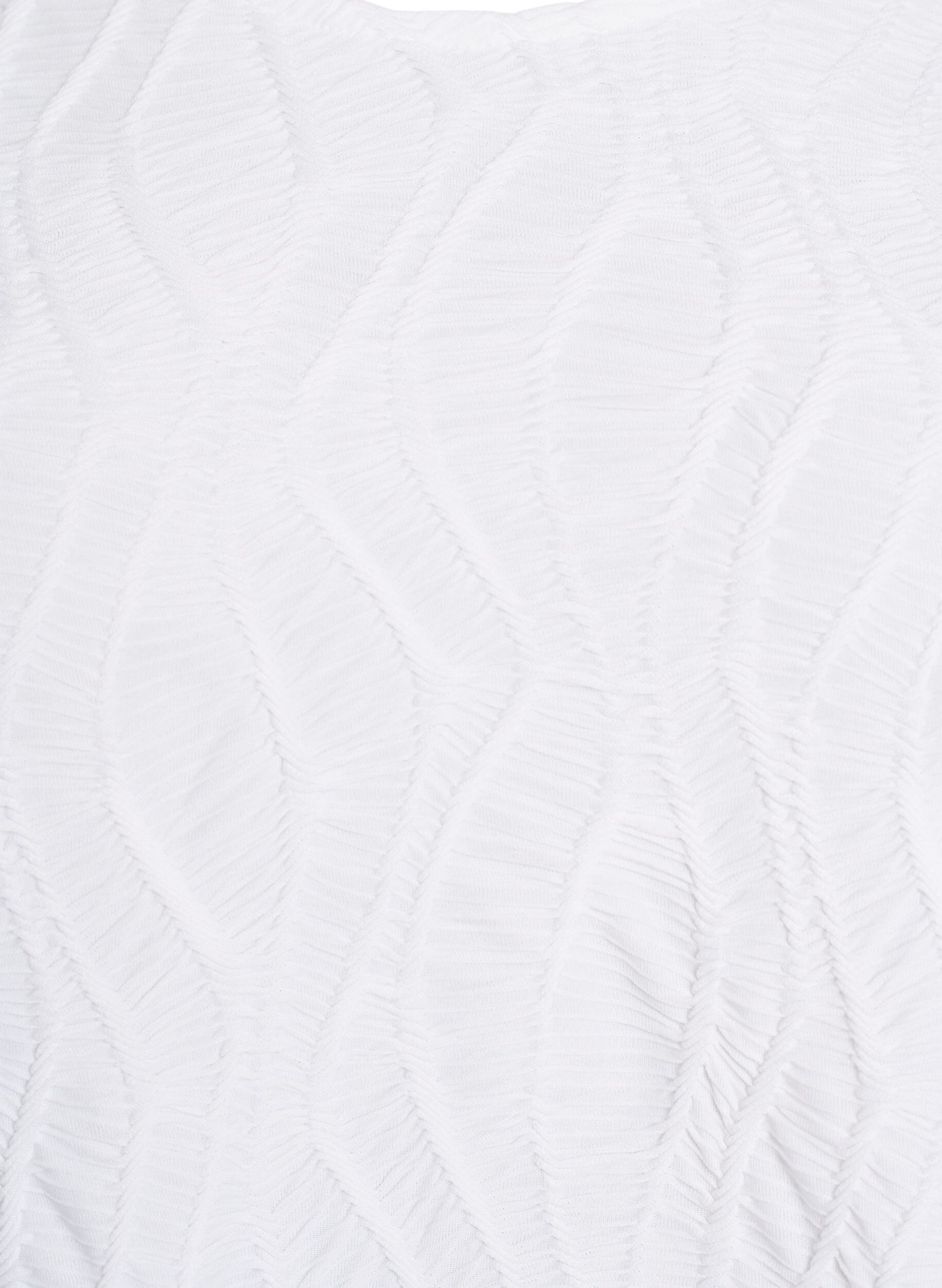 Zizzi Bluse mit Struktur und 3/4-&Auml;rmeln, Wei&szlig;, Packshot image number 2