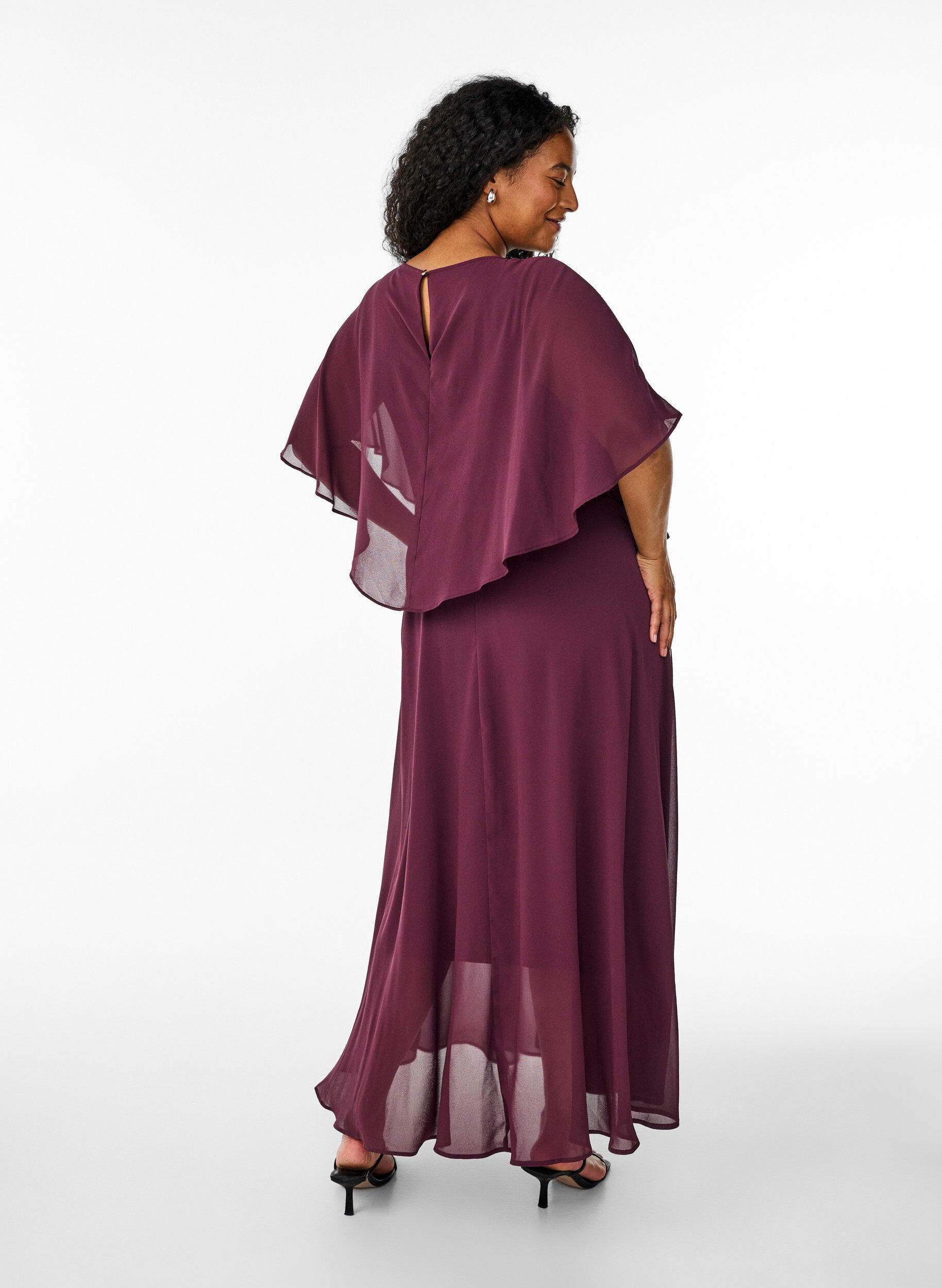 ZizziA-Linie Maxikleid mit kurzen &Auml;rmeln, Rot, Model image number 1