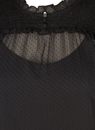  Hochgeschlossene Bluse mit Smock- und Rüschendetails, Black, Packshot image number 2
