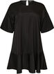 Kurzes Kleid mit lockerer Passform und R&uuml;schensaum, Schwarz, Packshot image number 0