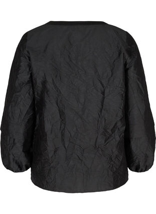 Strukturierte Jacke mit V-Ausschnitt, Black, Packshot image number 1