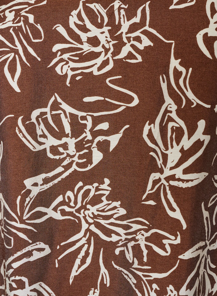 Kurzes A-Linien-Kleid mit V-Ausschnitt, Braun, Packshot image number 2