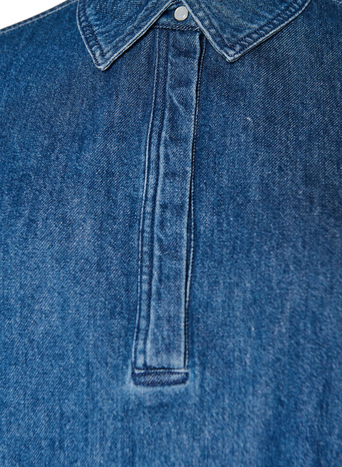 Bluse aus Denim mit Balloon-Fit, Blau, Packshot image number 2