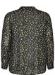 Bluse mit Allover-Print und kurzer Knopfleiste, Schwarz, Packshot image number 1