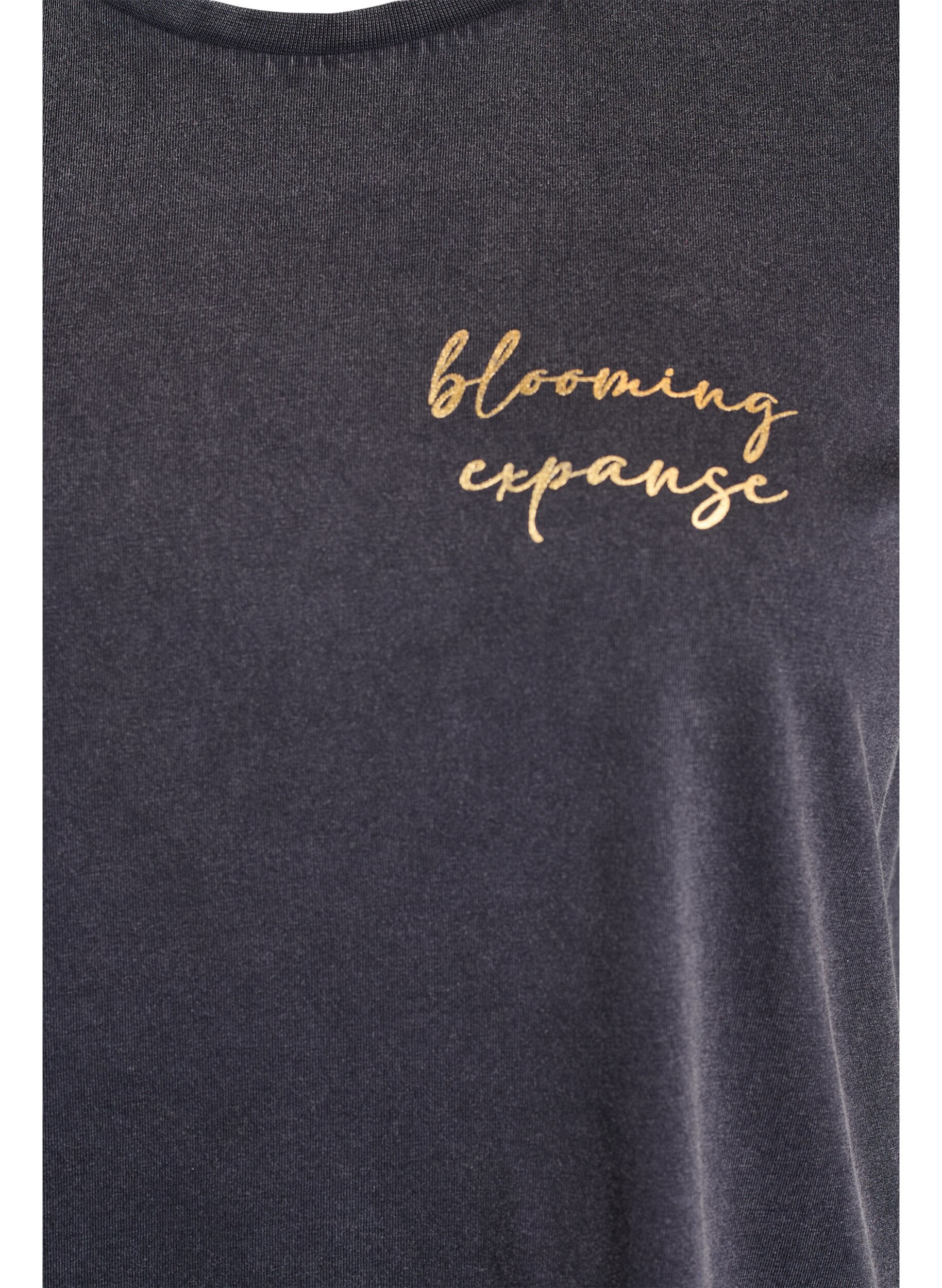 Zizzi T-Shirt aus Bio-Baumwolle mit coolem Print, Grau, Packshot image number 2