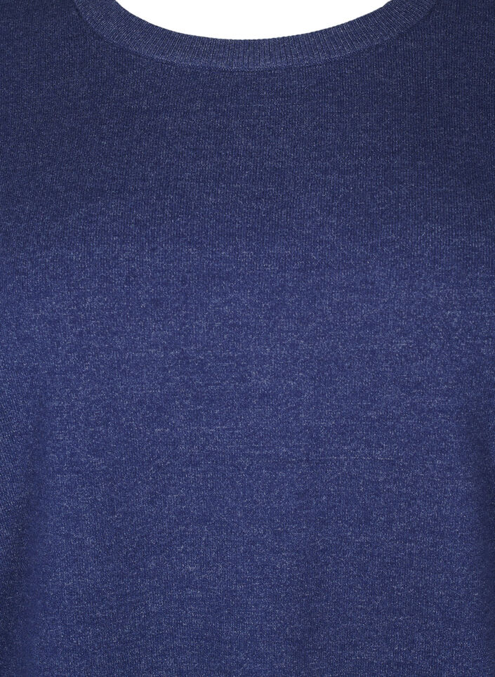 Strickbluse mit langen Ärmeln und Schlitz, Blau, Packshot image number 2