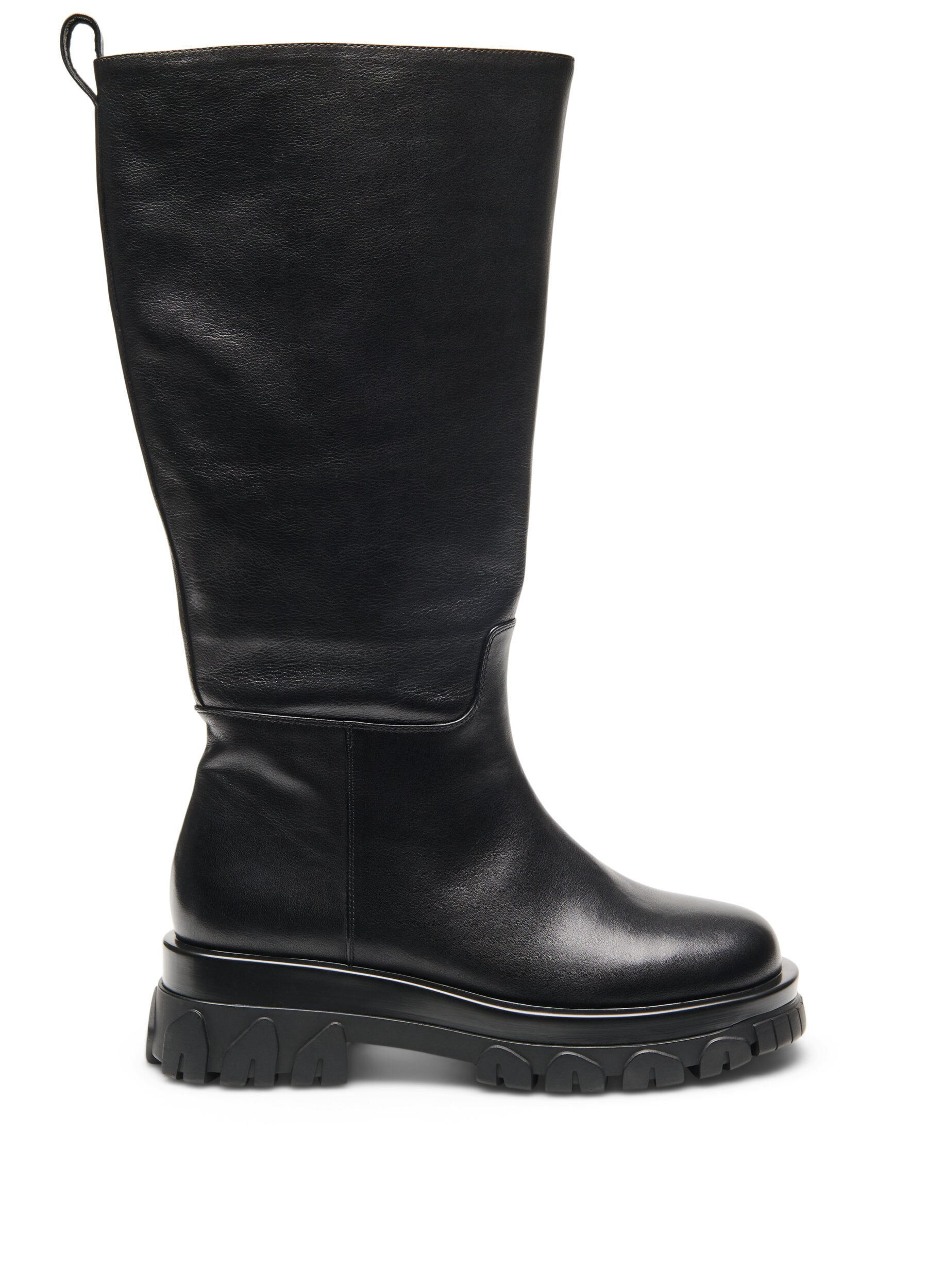 Zizzi Lederstiefel mit breiter Passform und Rei&szlig;verschluss, Black, Packshot image number 0
