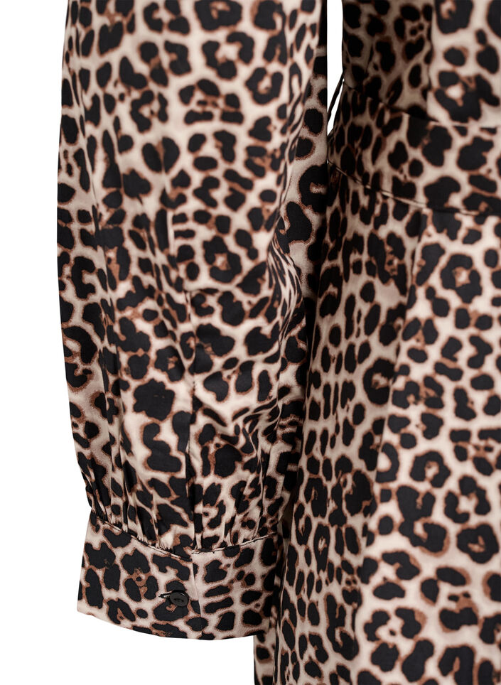 Kleid aus Bio-Baumwolle mit Bindegürtel, Braun, Packshot image number 3