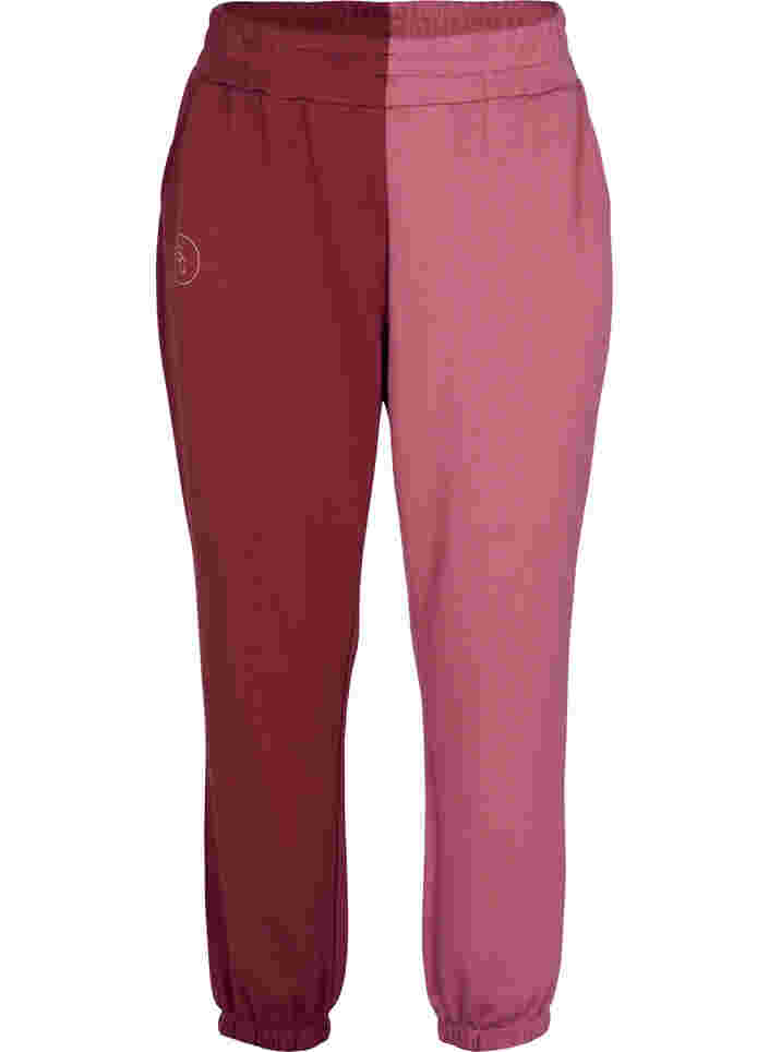 Sweatpants mit Colourblock, Red Mahogany/RoseBr., Packshot image number 0