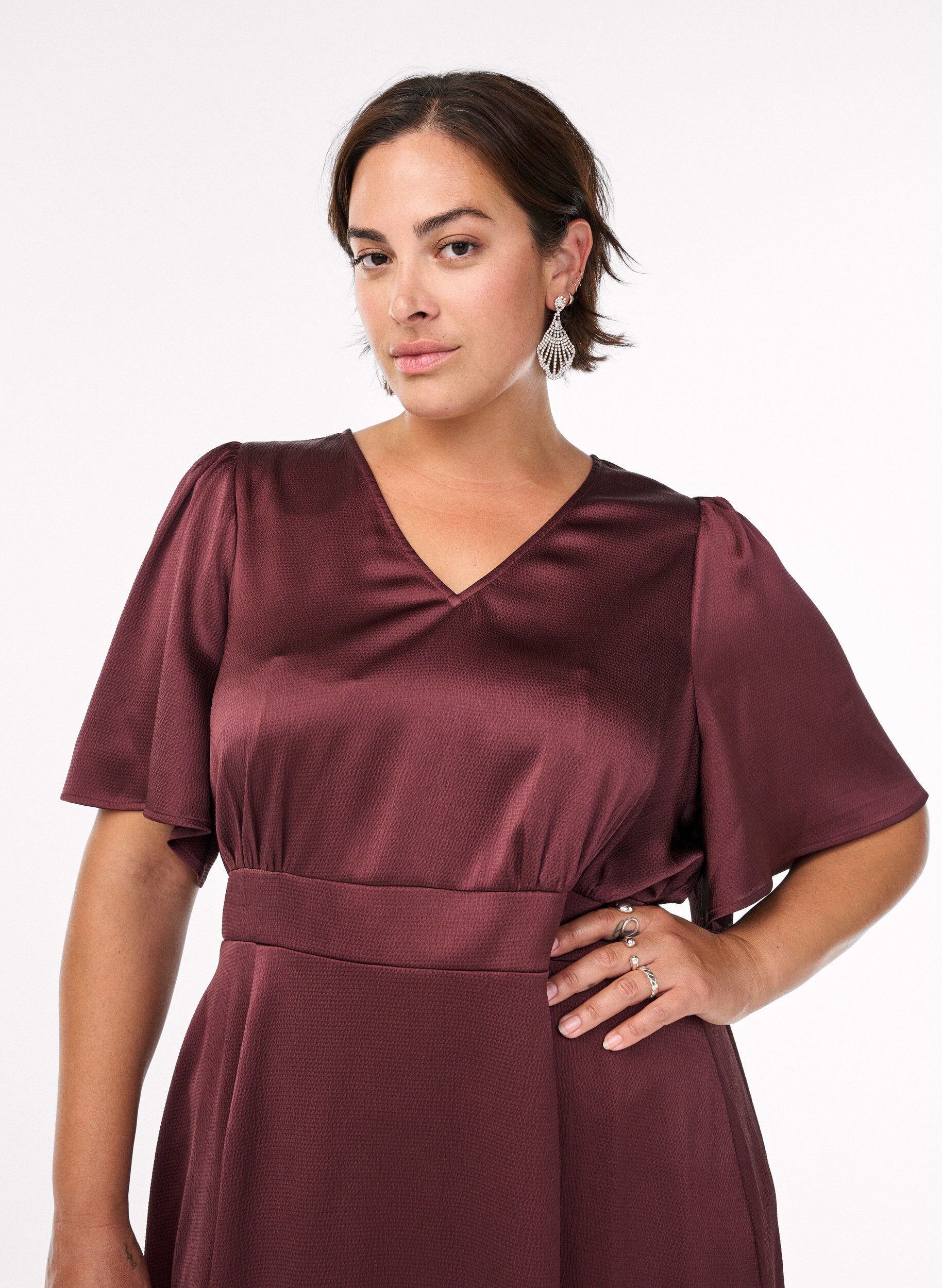 ZizziEmpire-Partykleid in Midil&auml;nge, Dunkles Bordeaux, Model image number 2