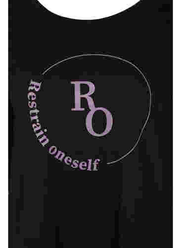 Baumwoll-T-Shirt mit 3/4 Ärmeln, Black RO, Packshot image number 2