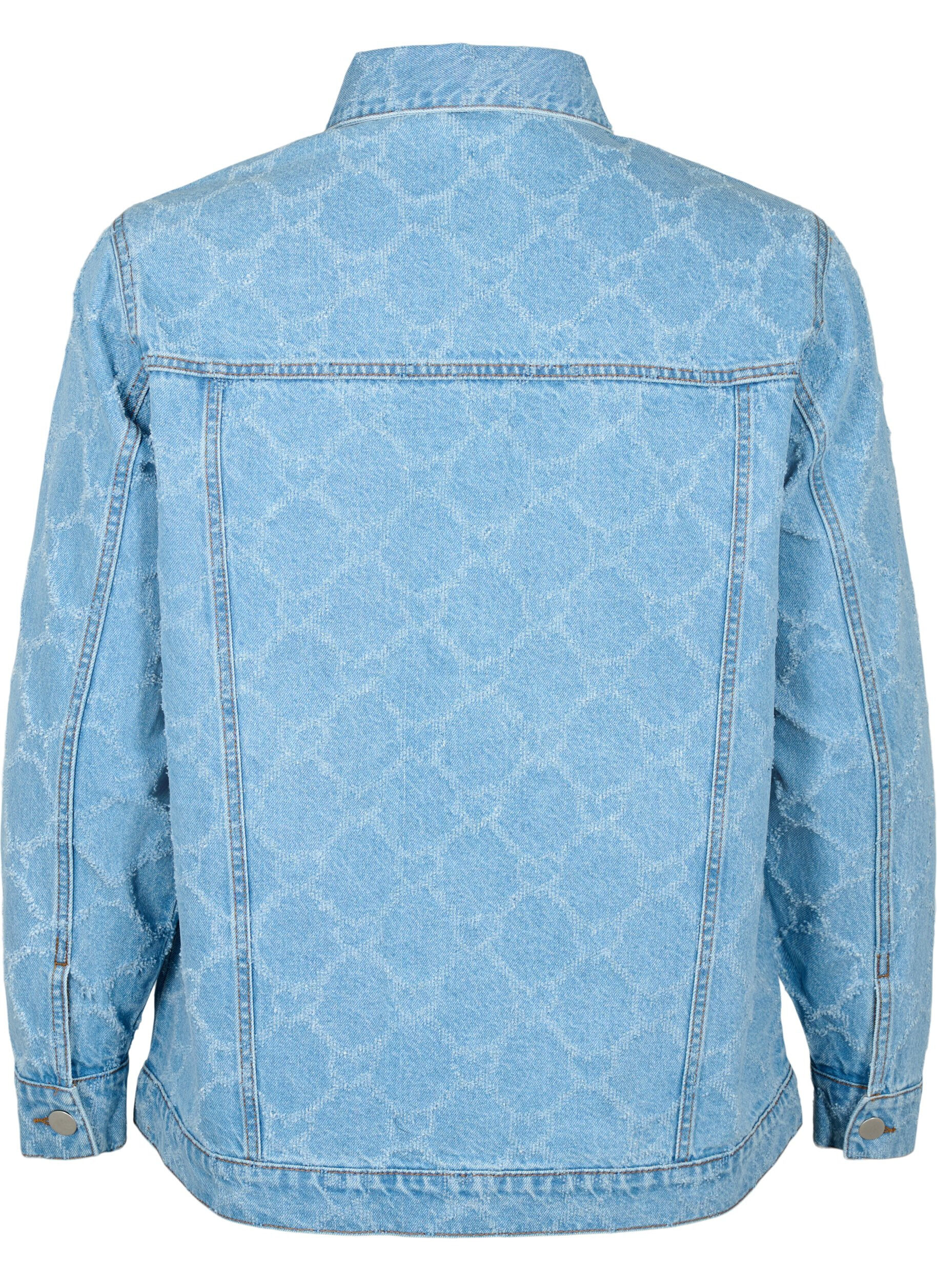 Zizzi Denim-Jacke mit Destroyed-Muster, Blue denim, Packshot image number 1