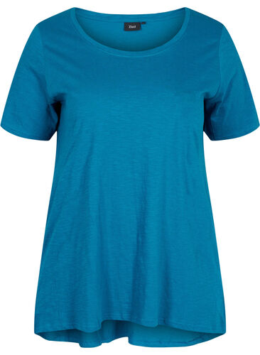 Kurzarm T-Shirt aus Baumwolle, Moroccan Blue, Packshot image number 0