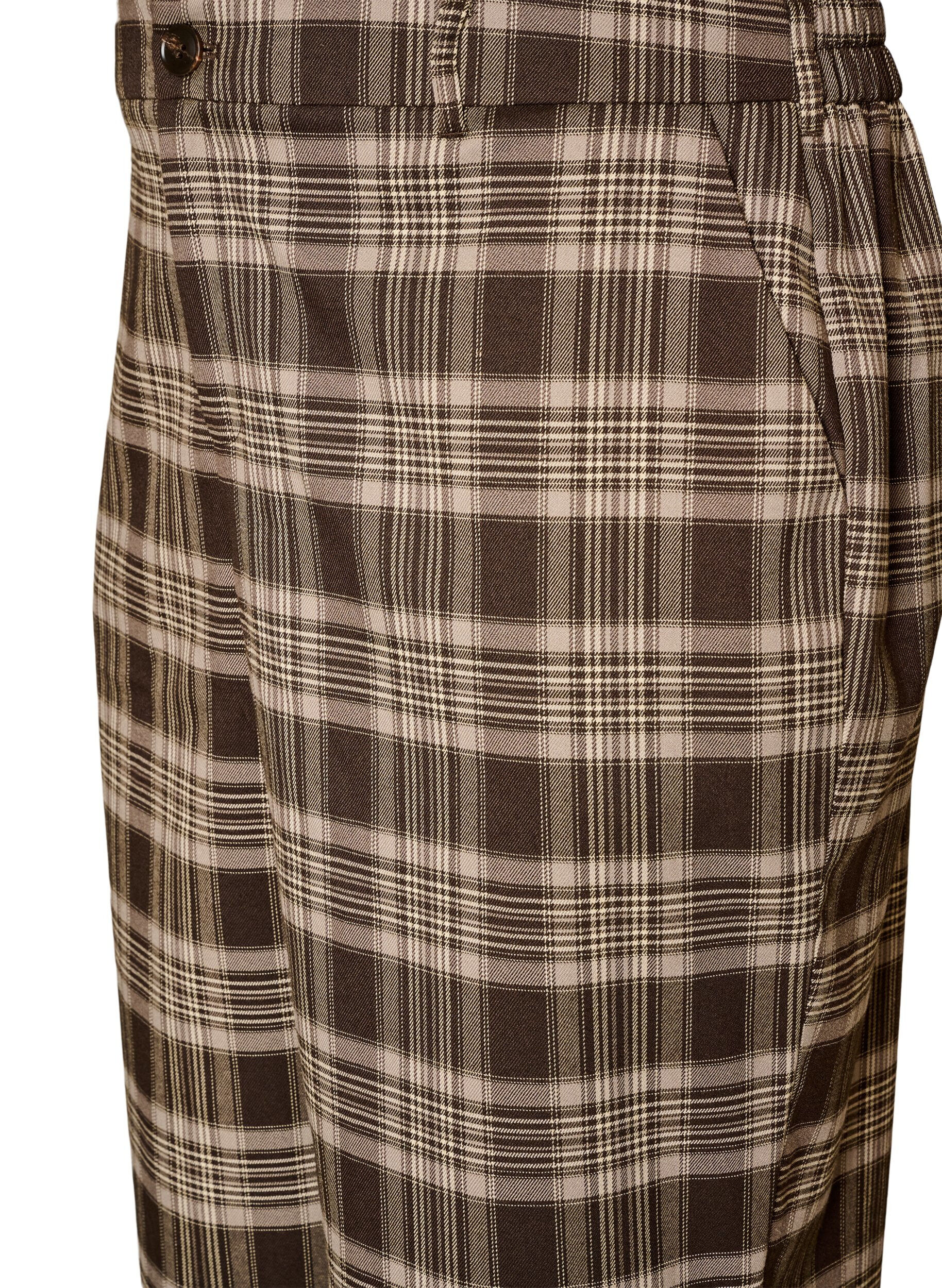 ZizziKarierte Hose mit weitem Bein, Braun, Packshot image number 2