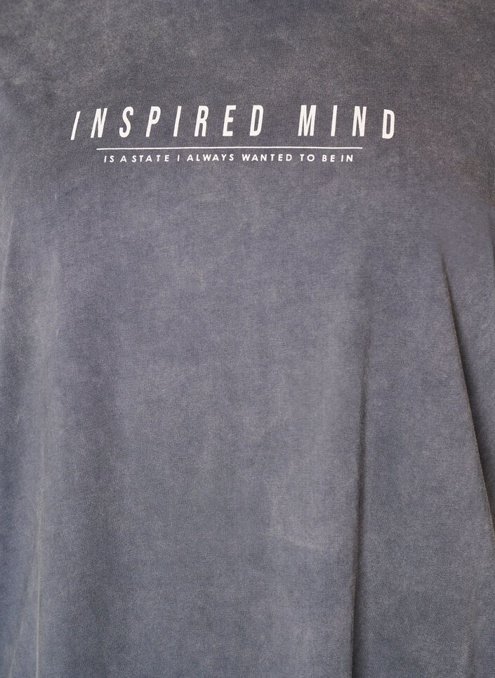 Lockeres T-Shirt-Kleid mit Washed-Optik, Grau, Packshot image number 2