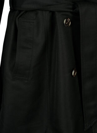 Kurzer Trenchcoat mit Gürtel, Black, Packshot image number 3